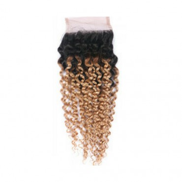 LACE CLOSURE KINKY CURLY OMBRE MIEL