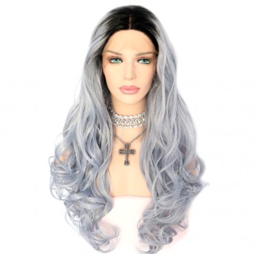 LACE FRONT OMBRE SILVER/BLUE